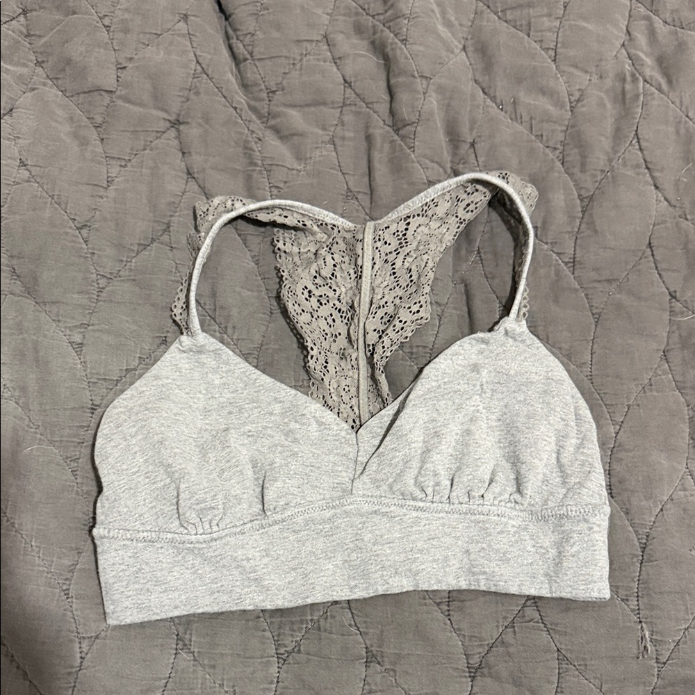 Aerie Light Gray Lace Bralette